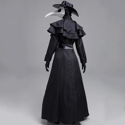 Halloween Middeleeuwse Capuchon Gewaad Plague Doctor Kostuum Masker Hoed voor Mannen Monnik Cosplay Steampunk Priester Horror Tovenaarsmantel Cape 5XL