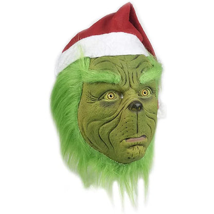 Enfants noël père noël drôle Cosplay Grinches Costume veste pantalon chapeau Costume masque enfants fête Halloween Costume