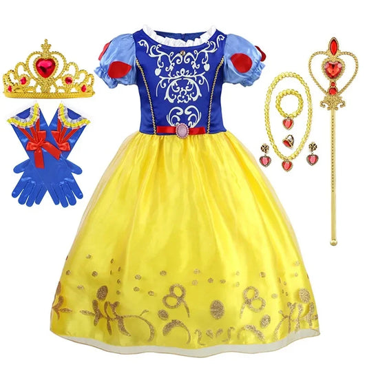 Meisjes Prinses Jurk Kinderen Disney Cosplay Assepoester Sneeuwwitje Aurora Rapunzel Halloween Kostuum Kinderen Verjaardagsfeestje Jurken