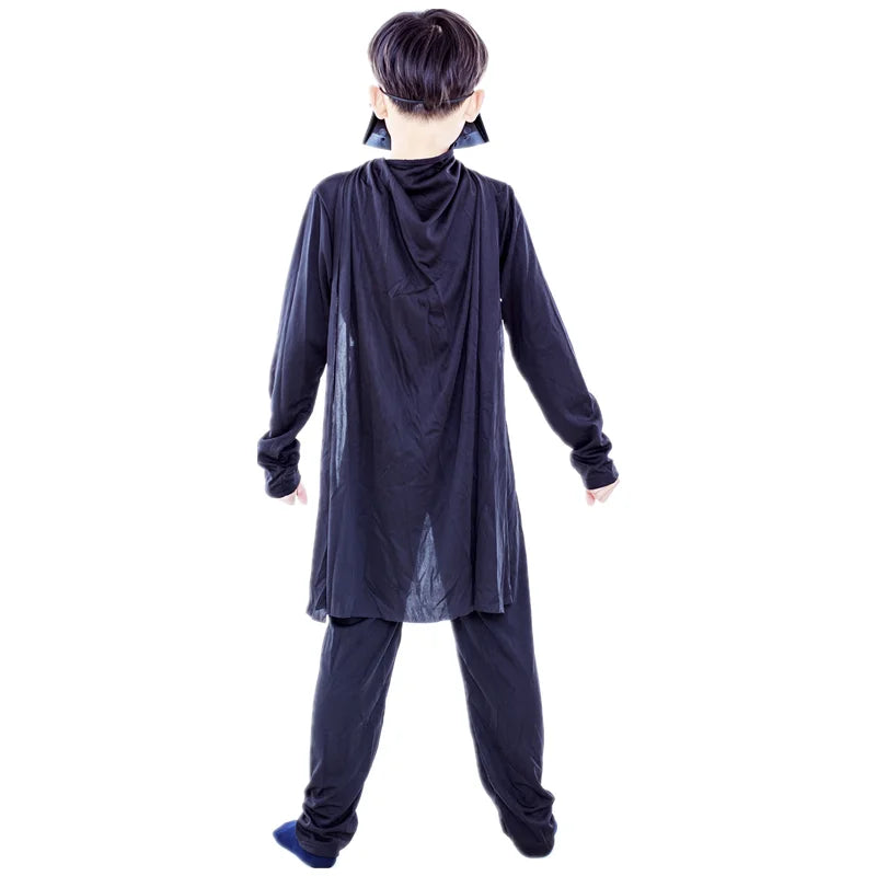 Jongens klassieke filmmasker kostuum bedrukte cartoon Darth Vader Cape Armor Onesie Halloween Kids Fantasy Cosplay kostuum