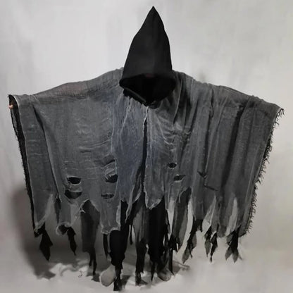 Unisex Halloween Ghost Dementors Cosplay Kostuum Gothic Horror Zombie Gescheurde Capes Met Capuchon Dag Van De Dode Partij Rekwisieten Mantels