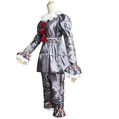 Pennywise Cosplay Costume Adult/Kids Clown Revival COS Terror Horro Clothing Set for Halloween Carnival Masquerade Party