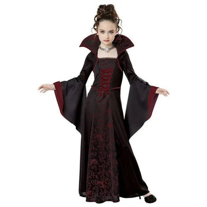 Halloween kostuum voor kinderen Halloween Fantasy Vampire kostuum meisjes lange Tutu jurk kinderen carnaval outfit gotische veren kleding