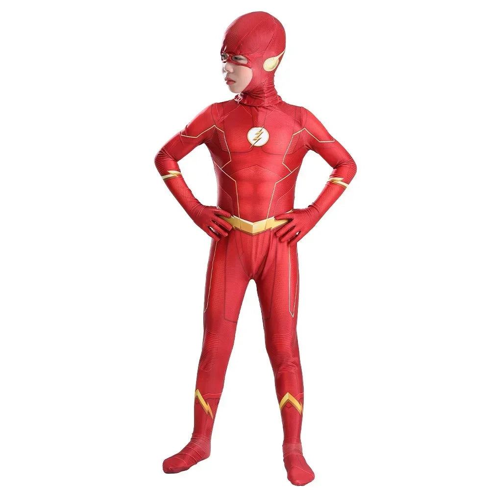Flash homme adulte enfants body Cosplay Costumes super-héros Flash enfants body Halloween noël carnaval fête habiller