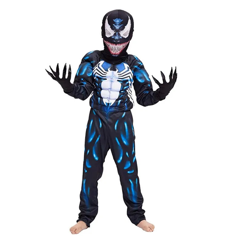 Costume de super-héros noir Spider Venom pour enfants, Costume fantôme, combinaison unisexe en Spandex 3D, body pour enfants