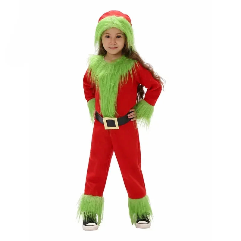 Costume d'Halloween VPN pour Enfants, Voleur de Génie, Vert, Grinch, Père Noël avec viser, Vêtements de Jeu, Vente en Gros