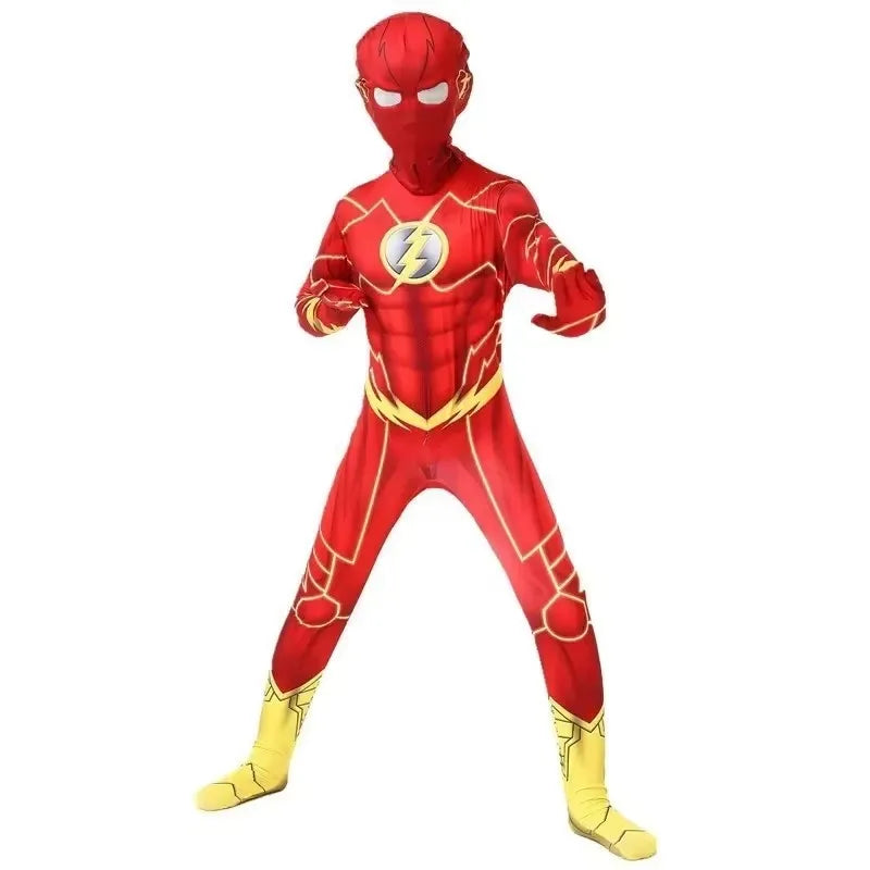 Flash homme adulte enfants body Cosplay Costumes super-héros Flash enfants body Halloween noël carnaval fête habiller