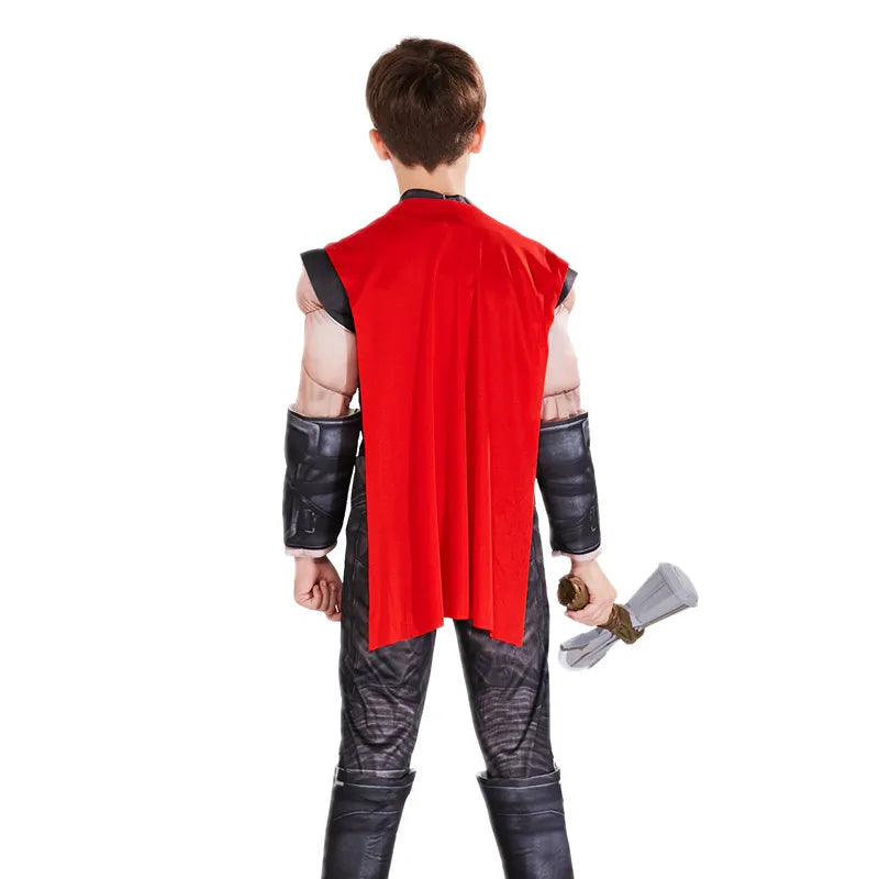 Thor Muscle Costume enfants jouet éclairer hache Halloween Cosplay Costume film personnage super-héros fantaisie carnaval combinaison