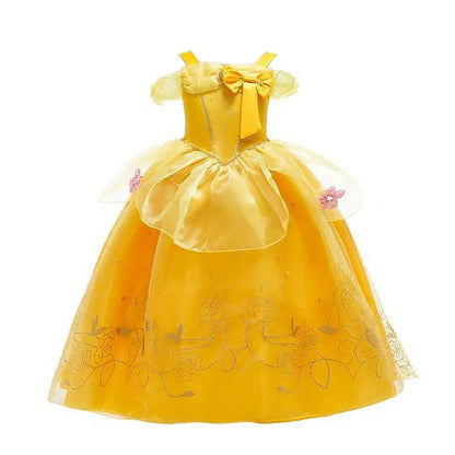 Fille Belle habiller sans manches florale enfants fête princesse Costume enfants la Belle et la bête Halloween carnaval tenue vêtements