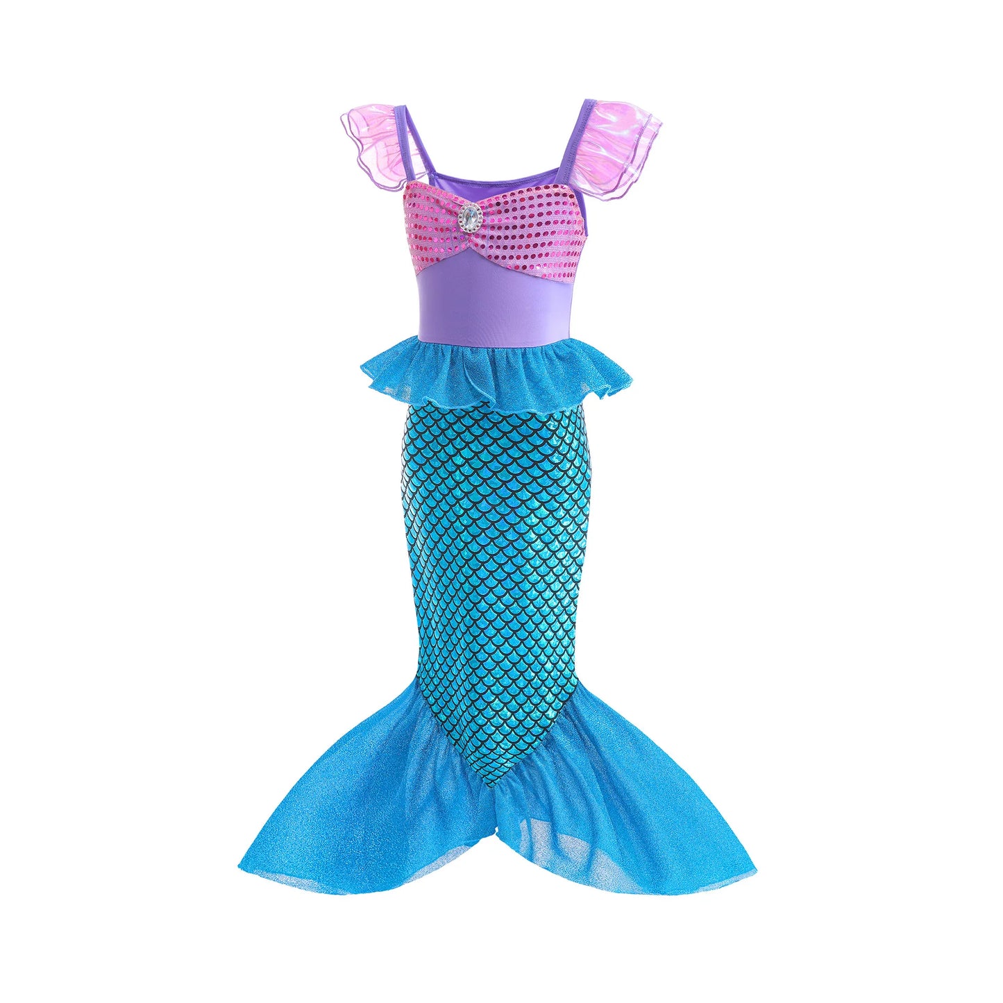 Zeemeermin Verjaardagsfeestjurk Zomer Meisje Zeemeermin Kostuum Carnaval Anime Cosplay Outfits 2-10 Jaar Kinderen Fantasie Vermomming Prom Jurk