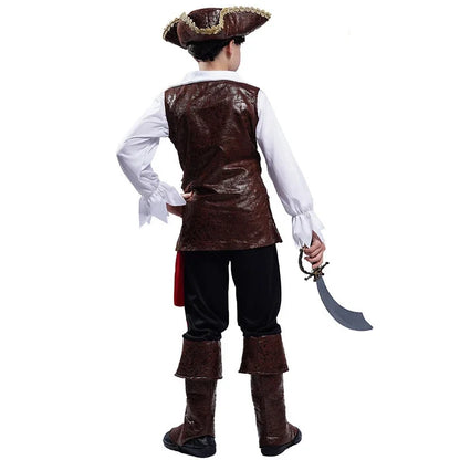 Costume d'Halloween pour Garçons, Tenues de Bouccanier de Luxe R, Cosplay Capitaine Jack Rotterdam Row, Pourim, ixde Noël, 7,5