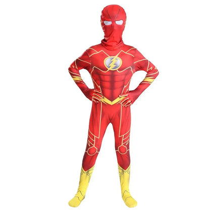 Flash homme adulte enfants body Cosplay Costumes super-héros Flash enfants body Halloween noël carnaval fête habiller