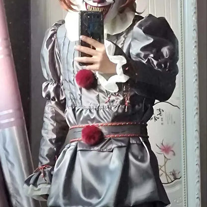 Pennywise Cosplay Costume Adult/Kids Clown Revival COS Terror Horro Clothing Set for Halloween Carnival Masquerade Party