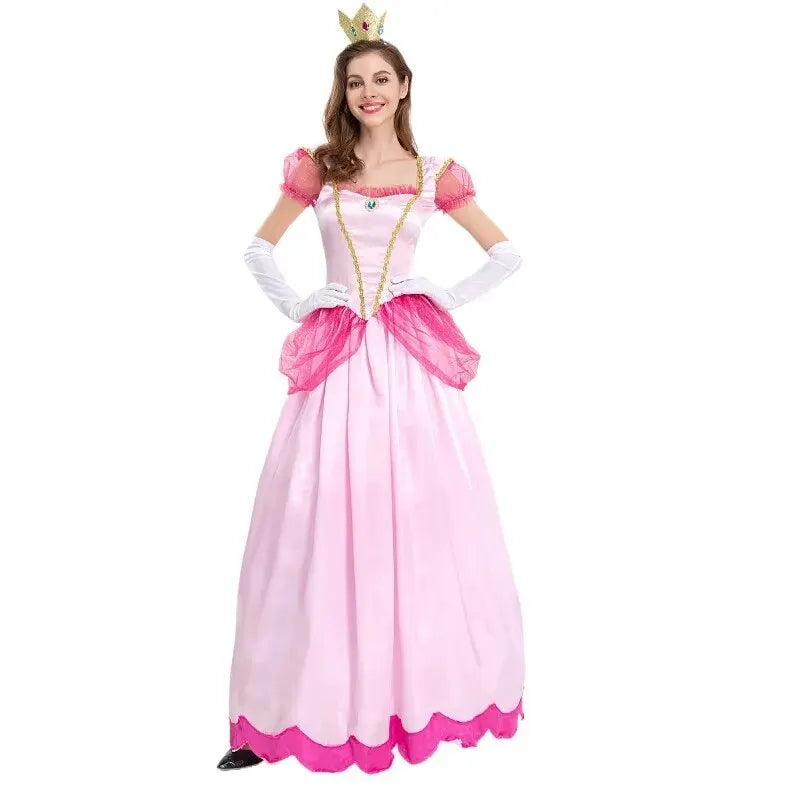 Nieuwe Prinses Jurk Paleis Party Koningin Rok Roze Perzik Bloesem Kleding Anime Halloween Kostuums voor Vrouwen