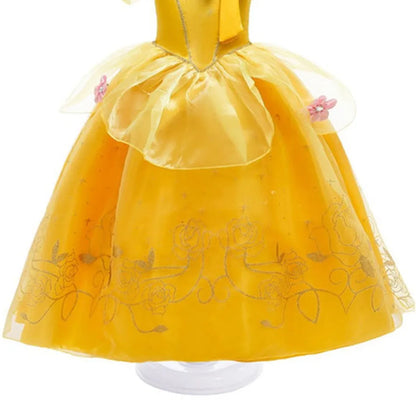 Fille Belle habiller sans manches florale enfants fête princesse Costume enfants la Belle et la bête Halloween carnaval tenue vêtements