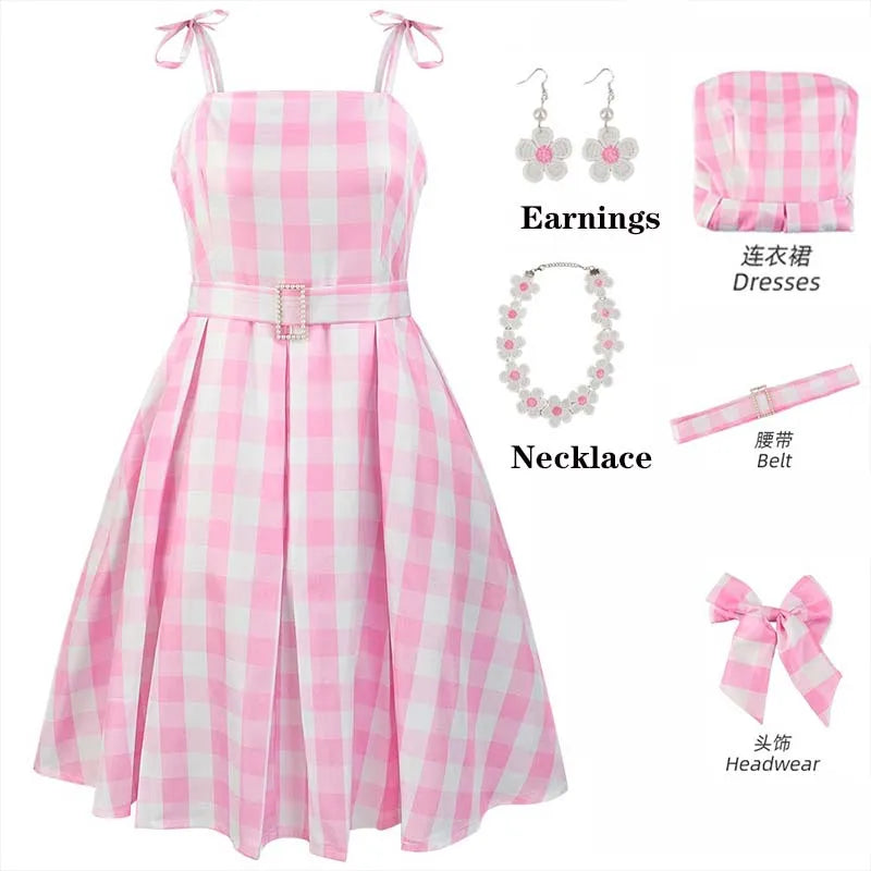 Costume de Cosplay de princesse rose pour femmes, robe Margot Bar Bii, tenues d'halloween mignonnes pour filles et femmes, jeu de rôle