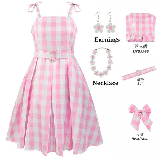 Costume de Cosplay de princesse rose pour femmes, robe Margot Bar Bii, tenues d'halloween mignonnes pour filles et femmes, jeu de rôle