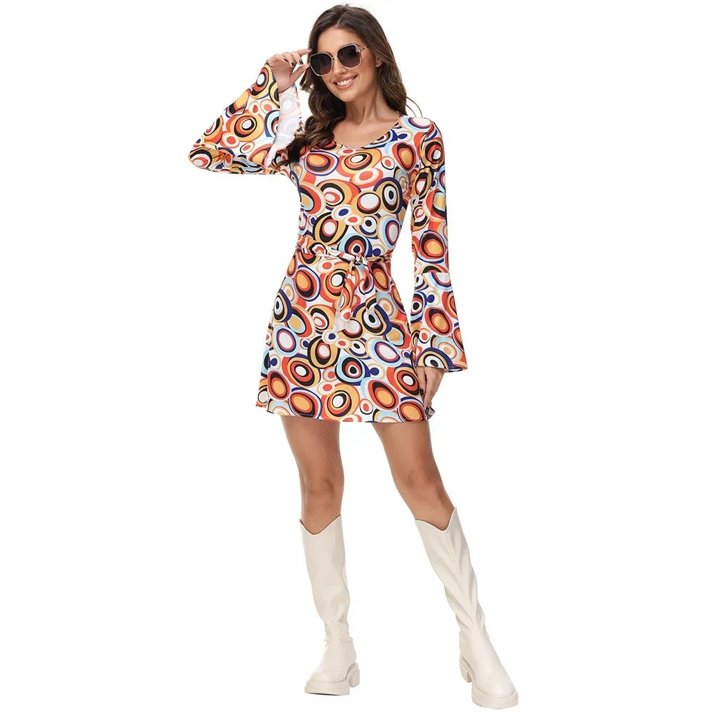 Halloween Party Disco Volwassen Koppels Hippie Kostuums Vrouwen Mannelijke 70s 80s Rock Disco Cosplay Outfits Dans Fantasia Kostuum