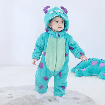 Bébé Sully barboteuse bleu chaud Onesie nouveau-né Bebes garçon fille vêtements Halloween vache Costumes dessin animé enfant en bas âge tenue mignon 0-3 ans